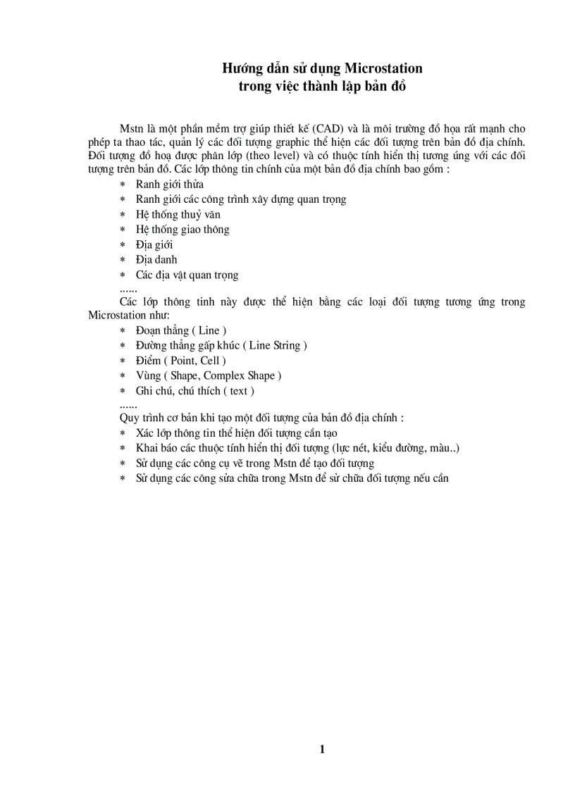 image for page Hướng dẩn sử dụng Microstation trong việc thành lập bản đồ