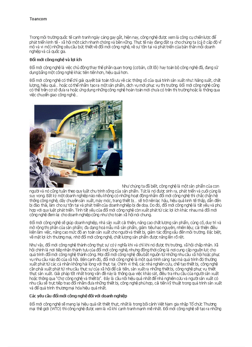 image for page Đổi mới công nghệ và lợi ích