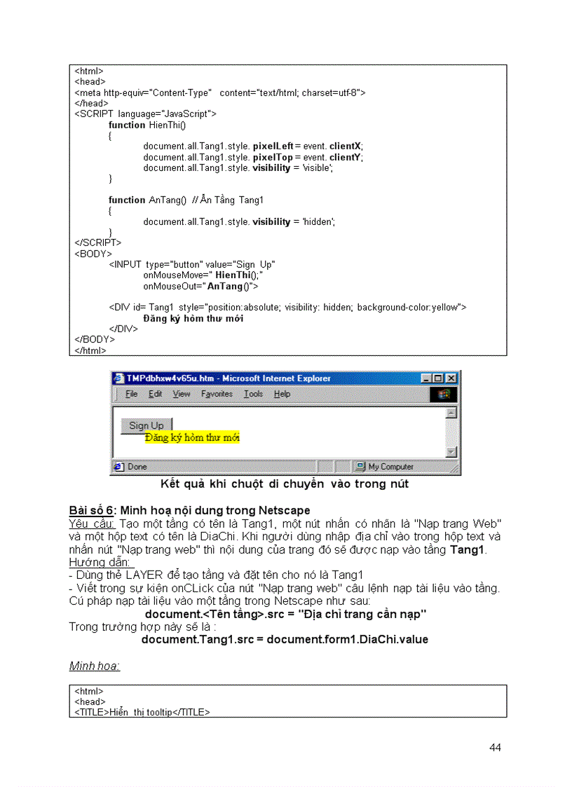 image for page Tài liệu HTML DHTML và JAVASCRIPT