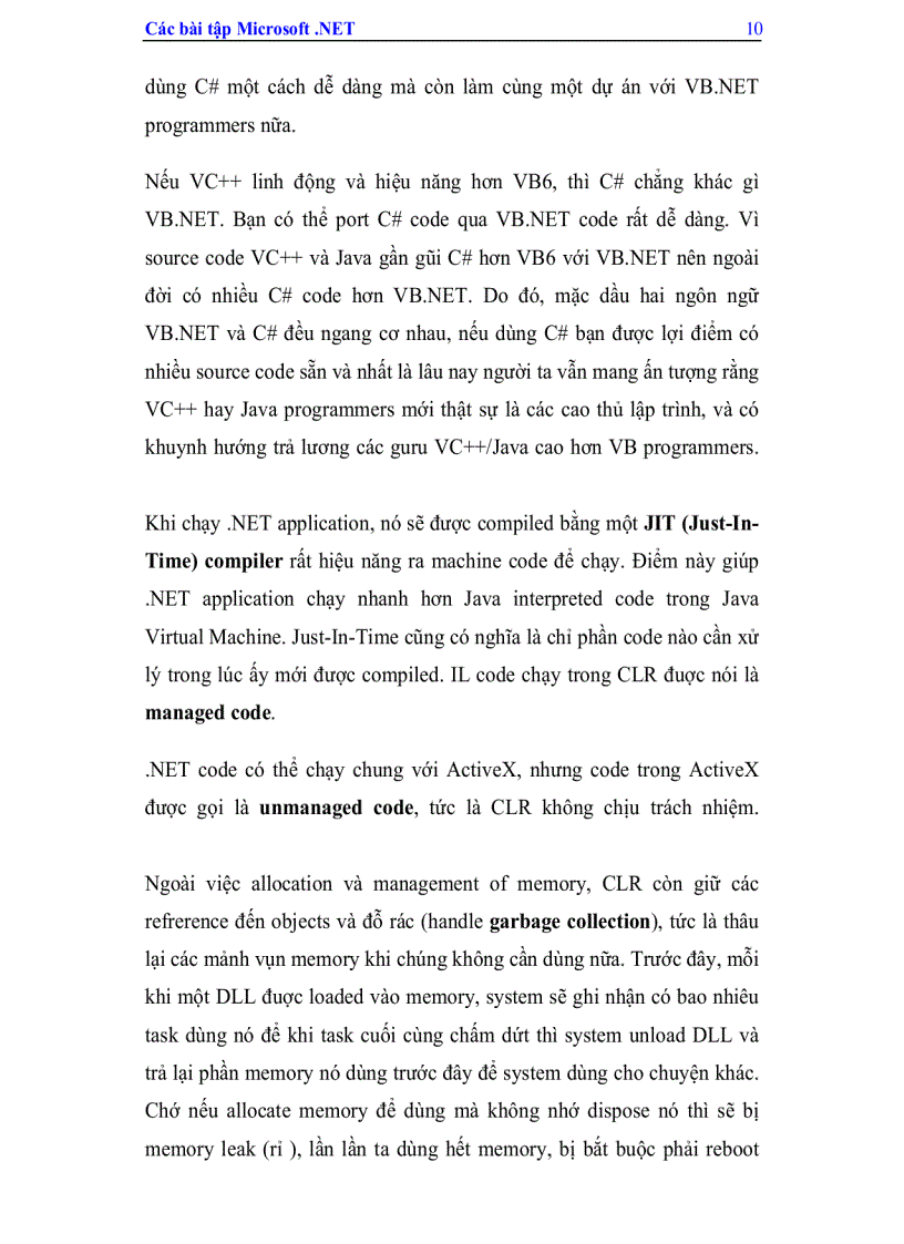 image for page Các bài tập Micosoft NET