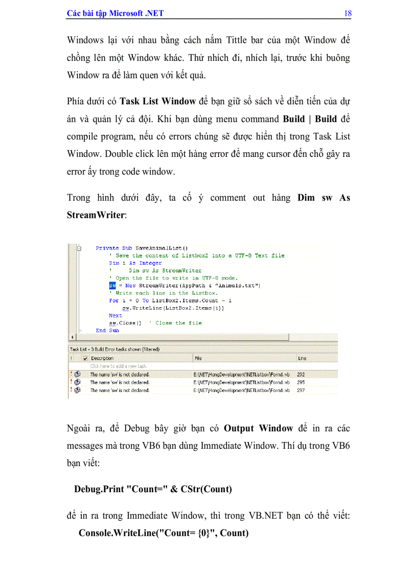 image for page Các bài tập Micosoft NET
