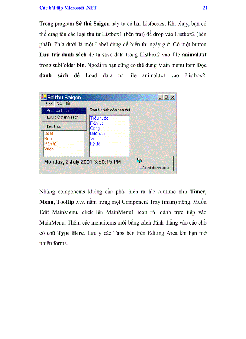 image for page Các bài tập Micosoft NET