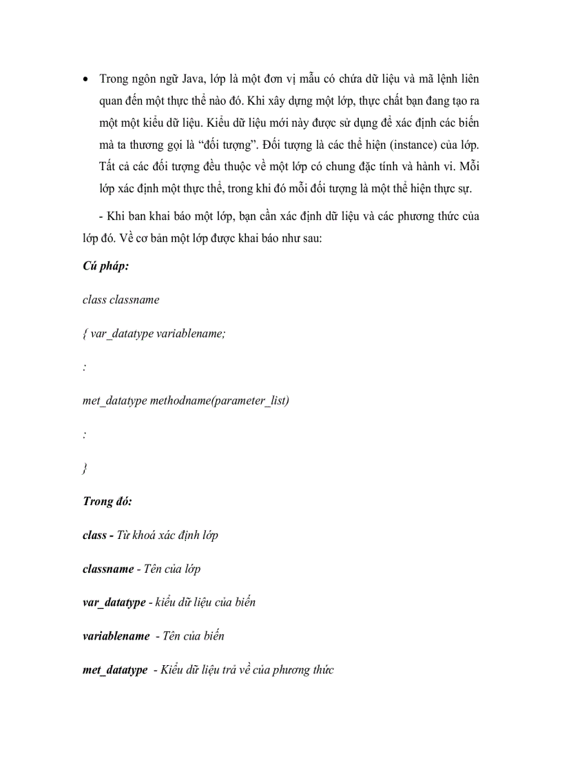 image for page Lập trình hướng đối tượng trong Java