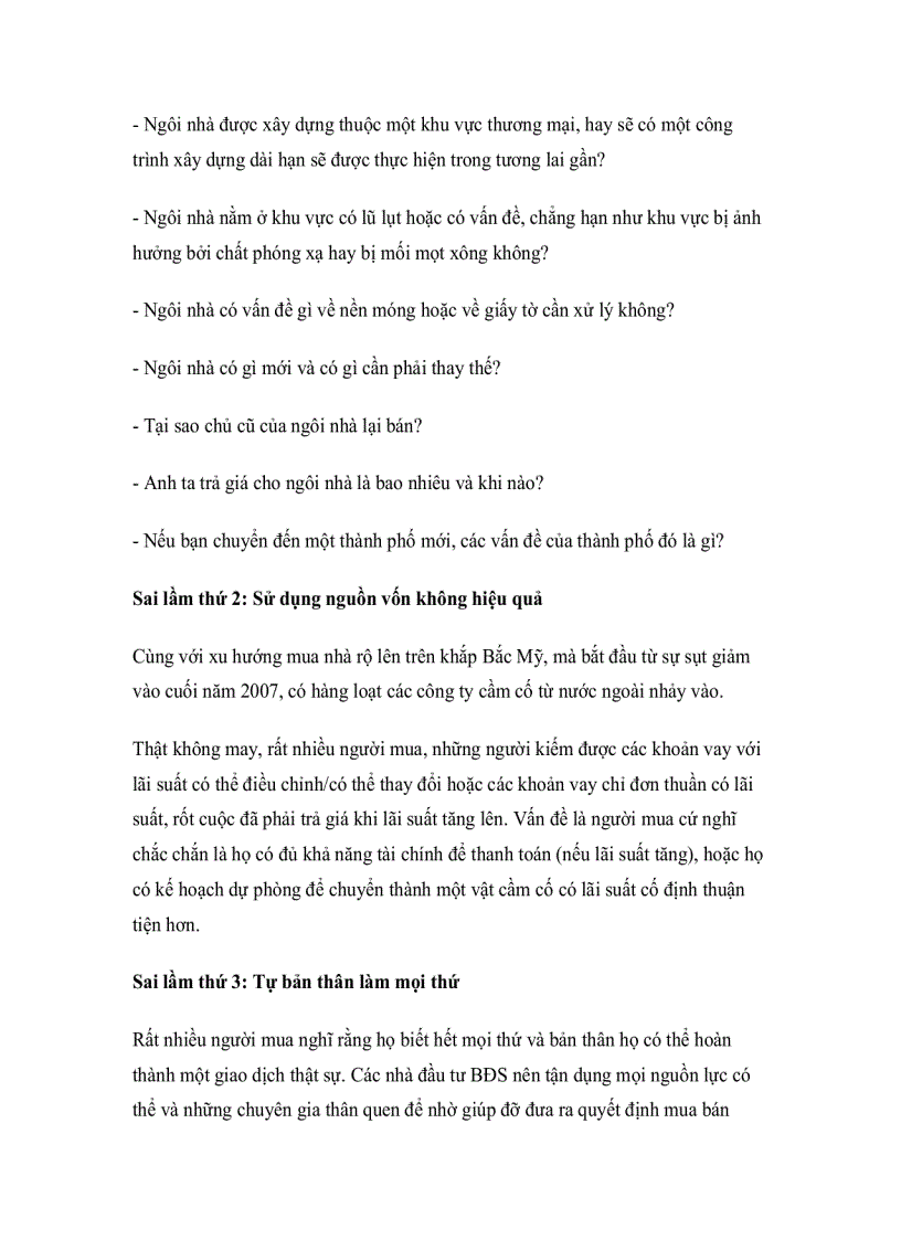 image for page Năm sai lầm các nhà đầu tư bất động sản nên tránh