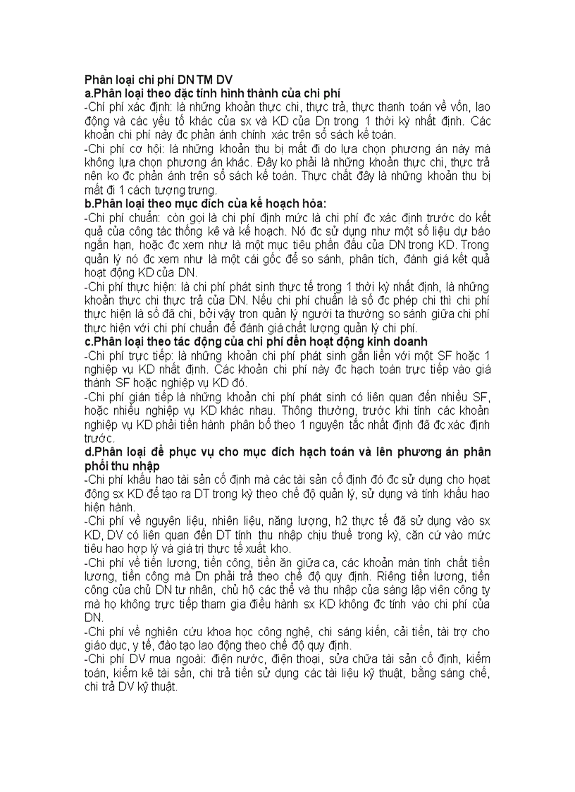 image for page Phân loại chi phí DN thương mại DV