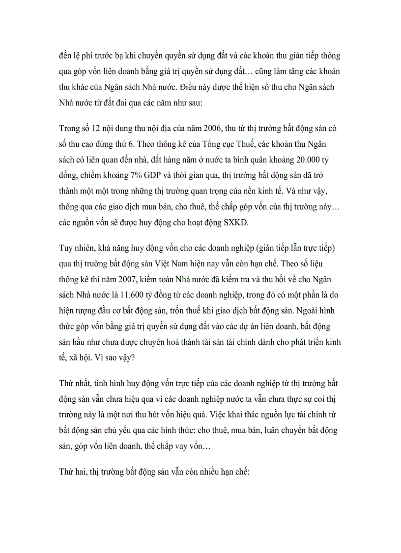 image for page Thực trạng huy động vốn từ thị trường bất động sản ở việt nam hiện nay