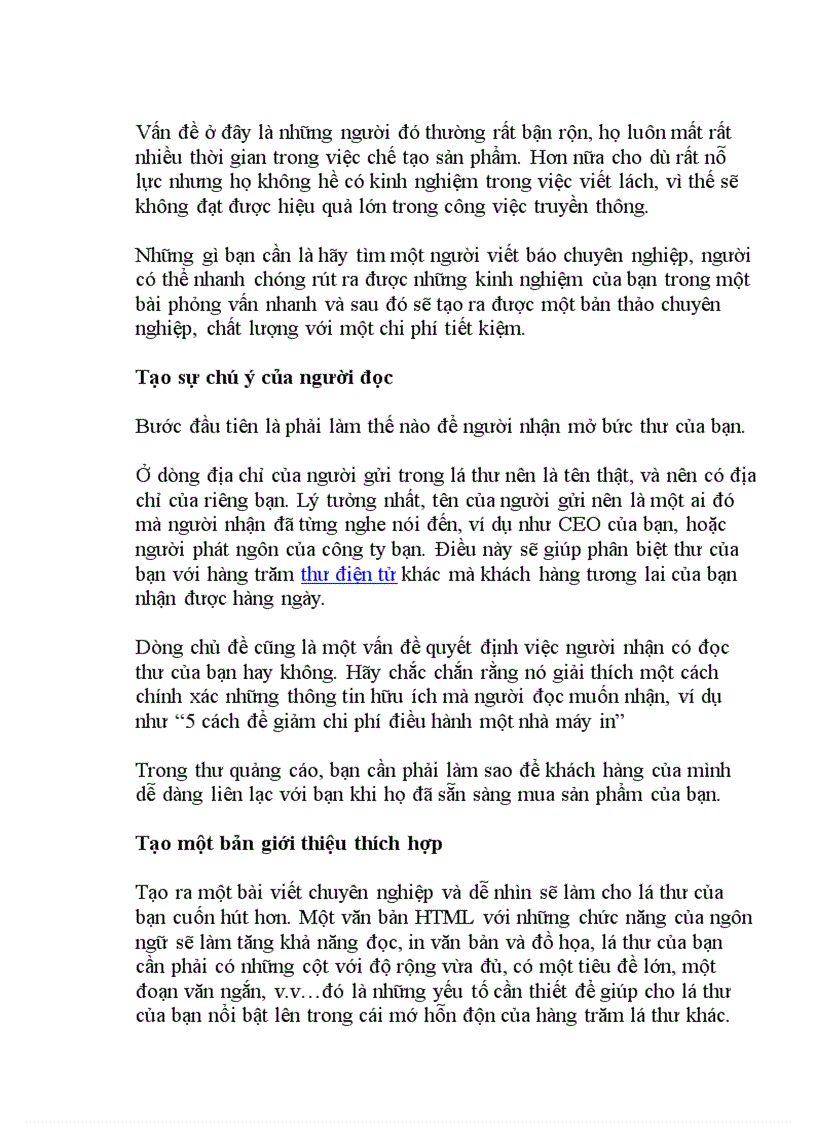 image for page Bí quyết sử dụng thư quảng cáo qua e mail 1