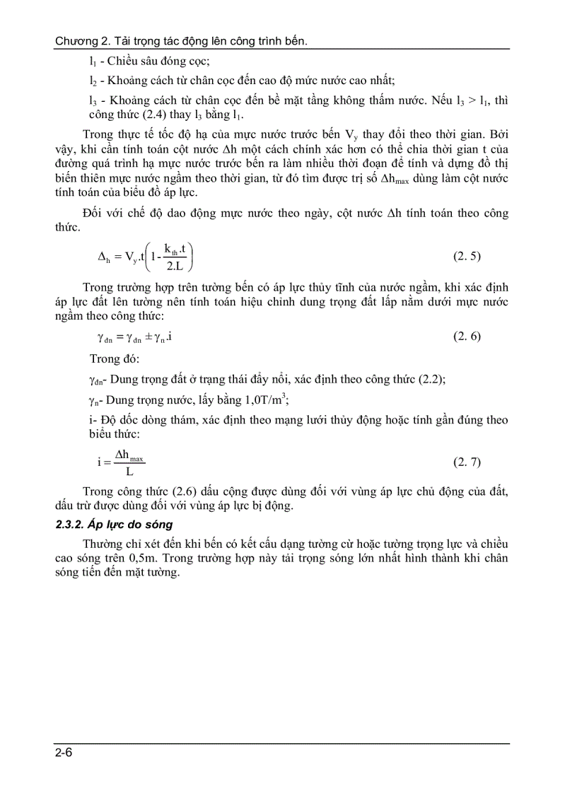 image for page Tải trọng tác động lên công trình bến
