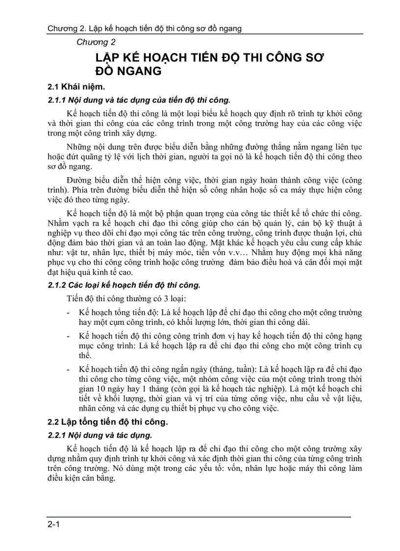 image for page Lập kế hoạch tiến độ thi công sơ đồ ngang