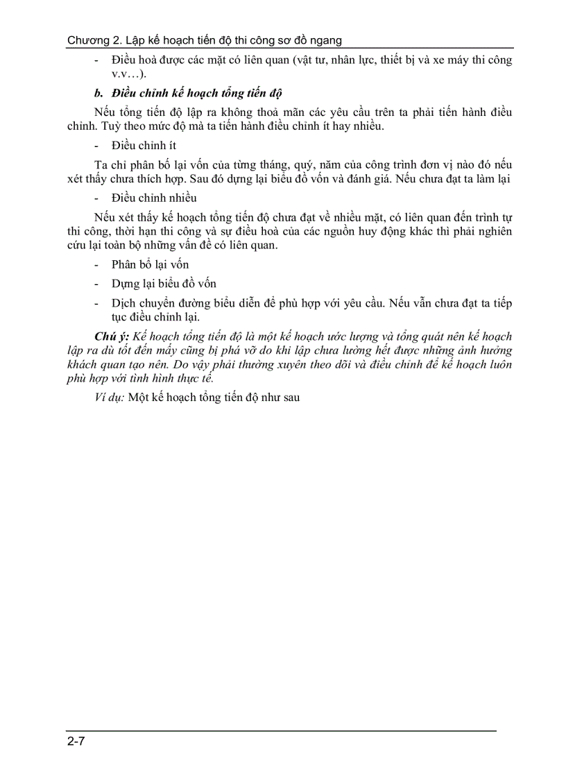 image for page Lập kế hoạch tiến độ thi công sơ đồ ngang