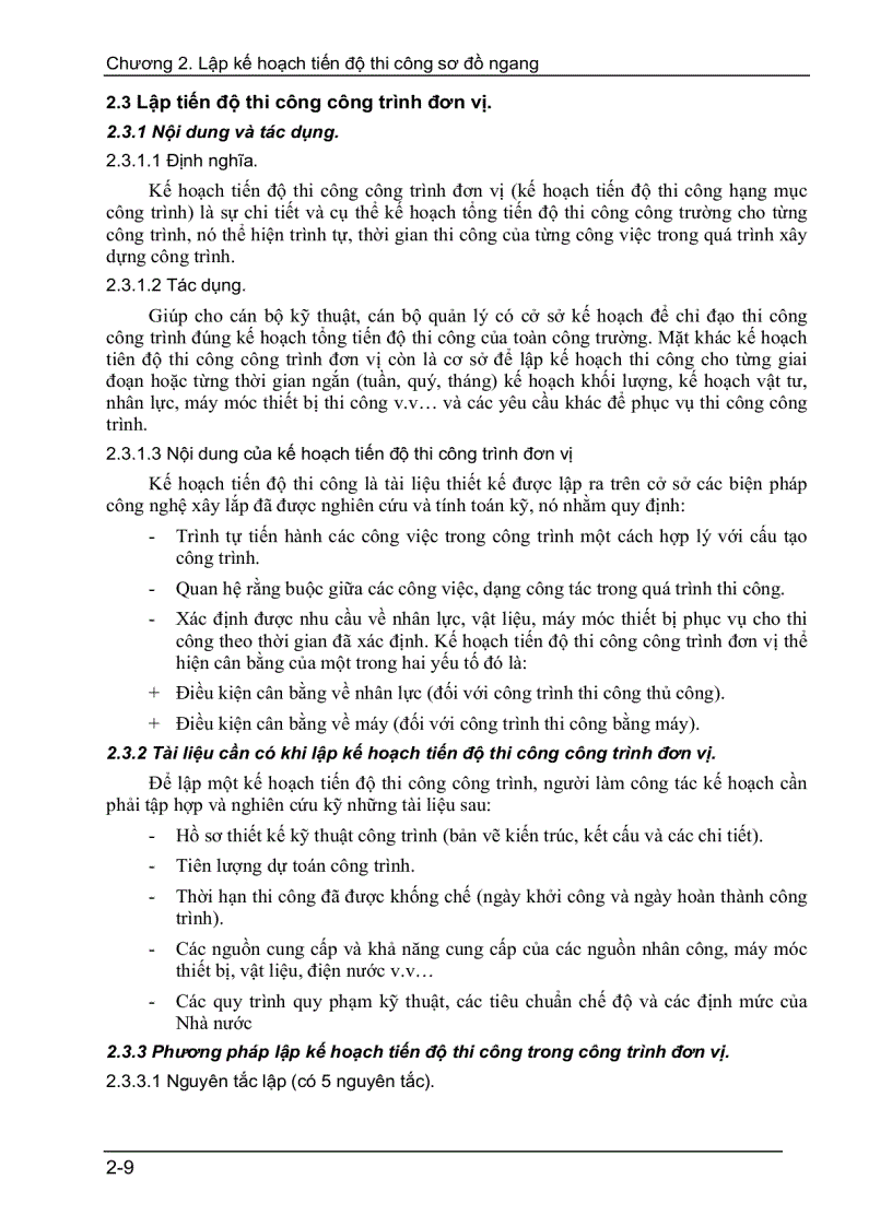 image for page Lập kế hoạch tiến độ thi công sơ đồ ngang