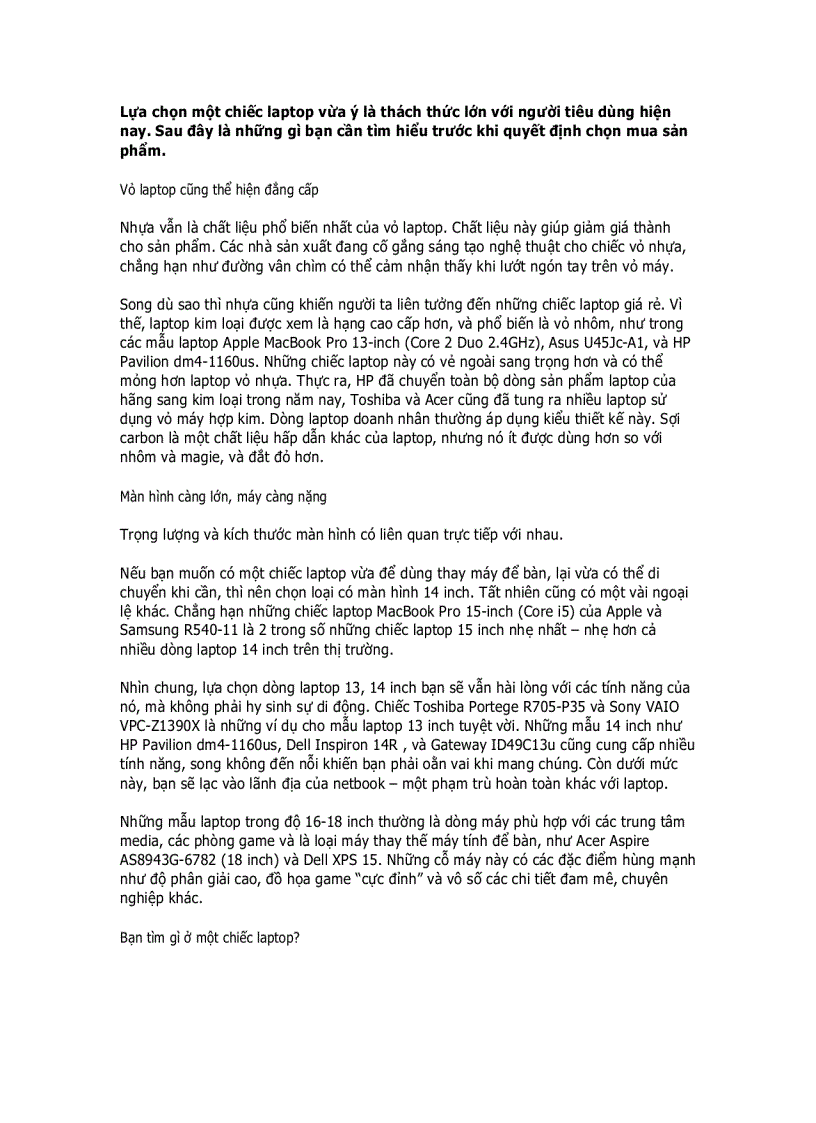image for page Bạn đã biết cách chọn mua laptop