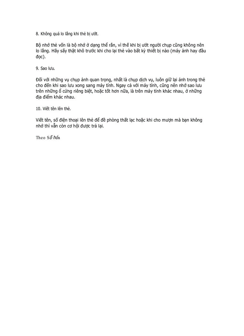 image for page Bảo quản và sử dụng thẻ nhớ