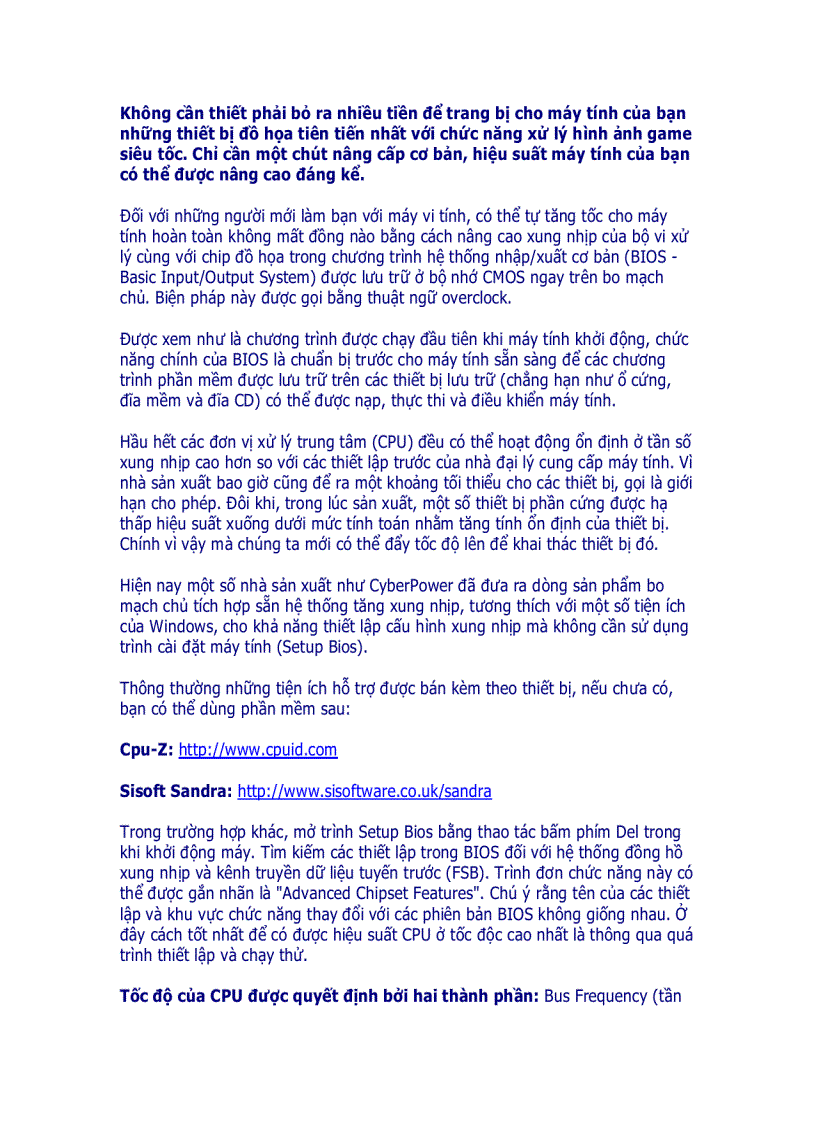 image for page Tăng tốc phần cứng từ BIOS máy tính phần đầu