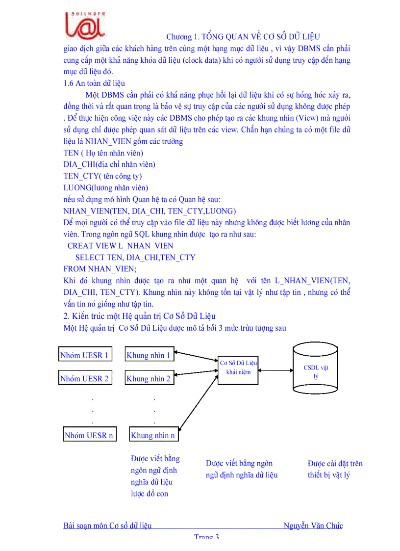image for page Tổng quan về cơ sở dữ liệu