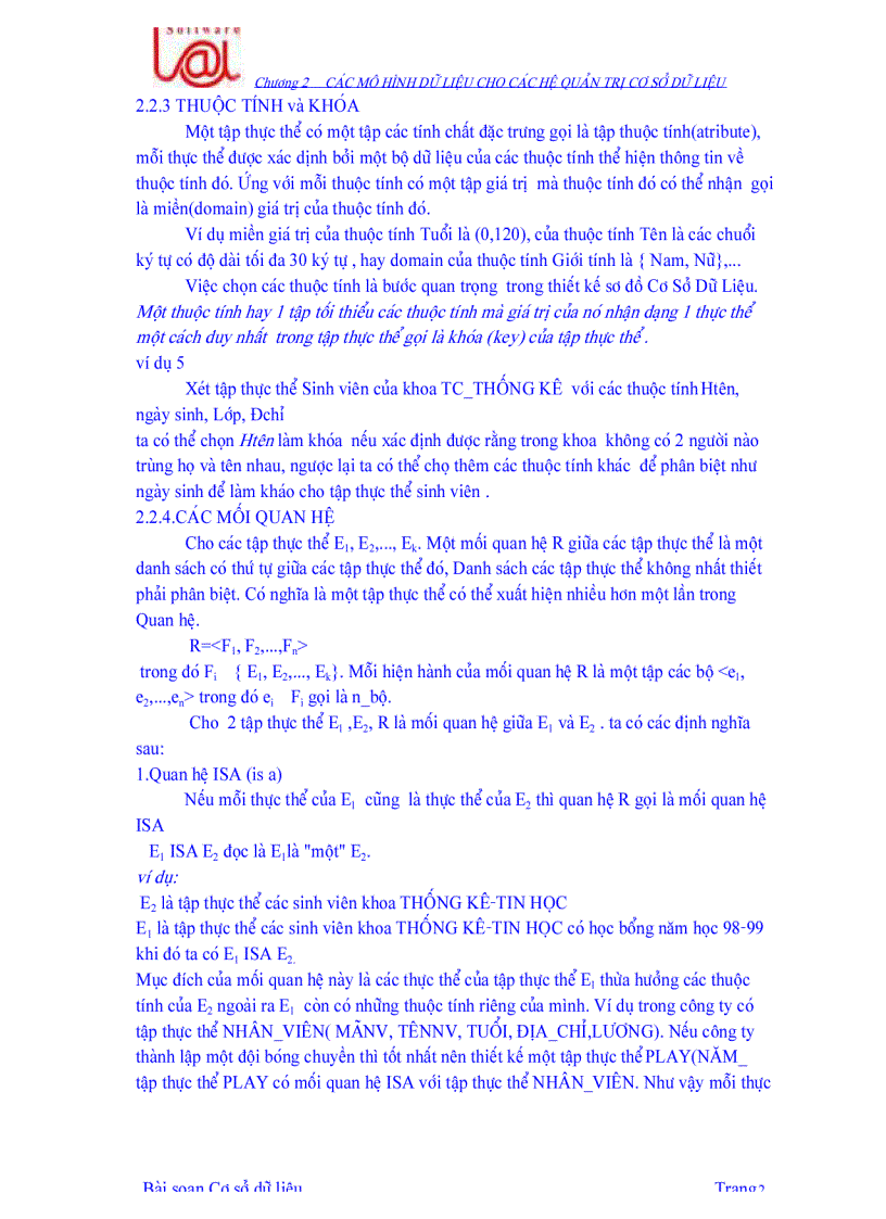 image for page Các mô hình dữ liệu cho các hệ cơ sở dữ liệu