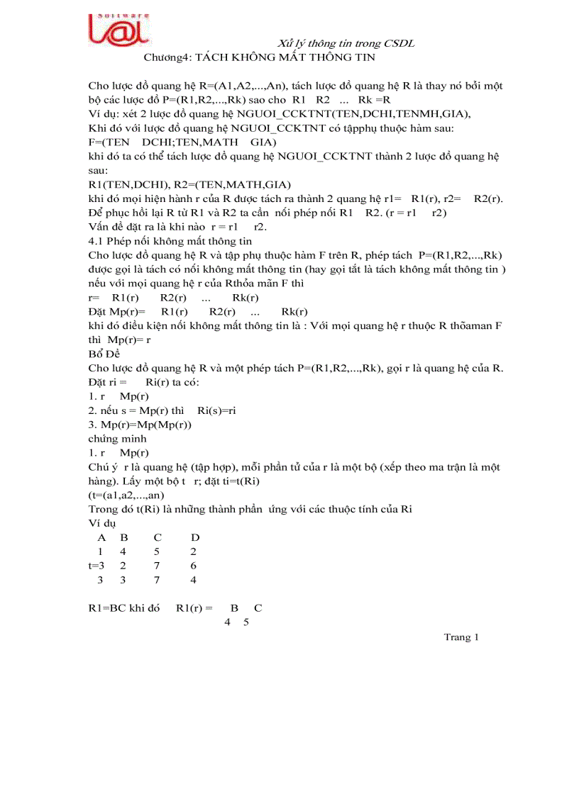image for page Tách không mất thông tin