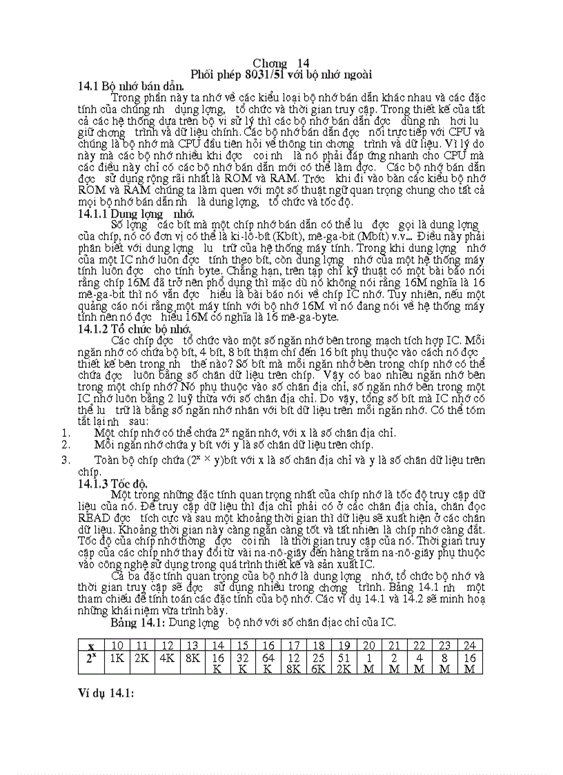 image for page Phối ghép 8031 51 với bộ nhớ ngoài