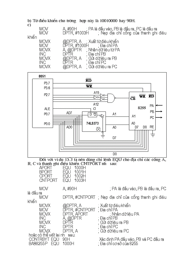 Phép ghép 8031 51 với 8255