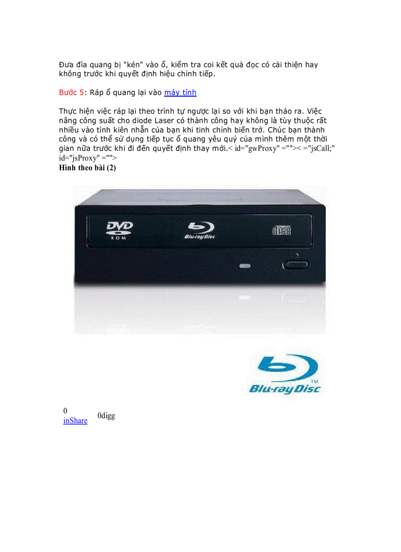 image for page Hướng dẫn bảo trì ổ đĩa quang