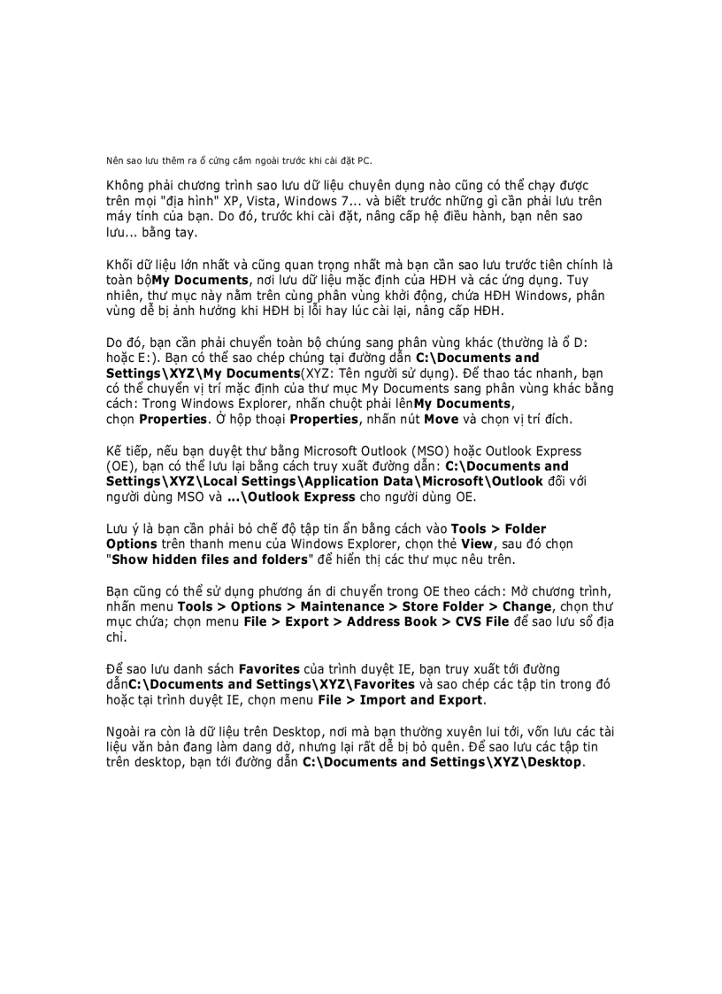 image for page Lưu dữ liệu trước khi cài đặt lại laptop