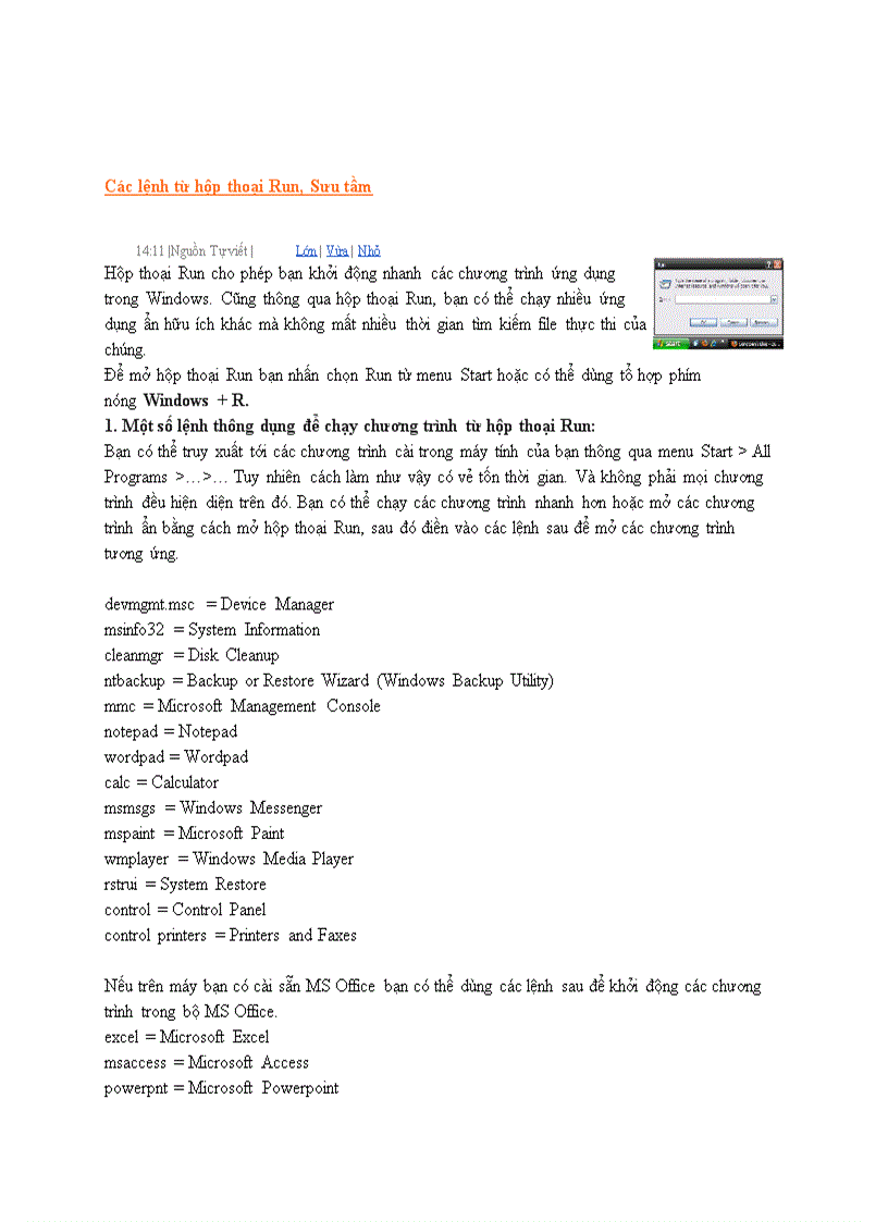image for page Các lệnh Hộp thoại run
