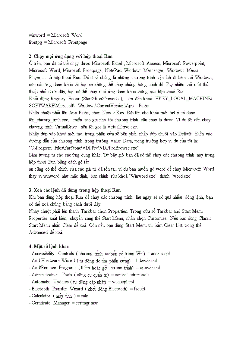 image for page Các lệnh Hộp thoại run