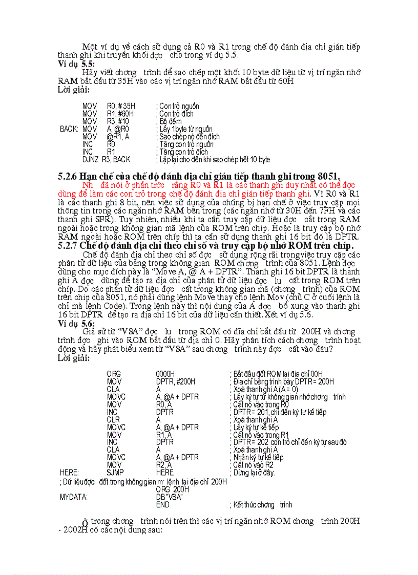 image for page Các chế độ đánh địa chỉ của 8051