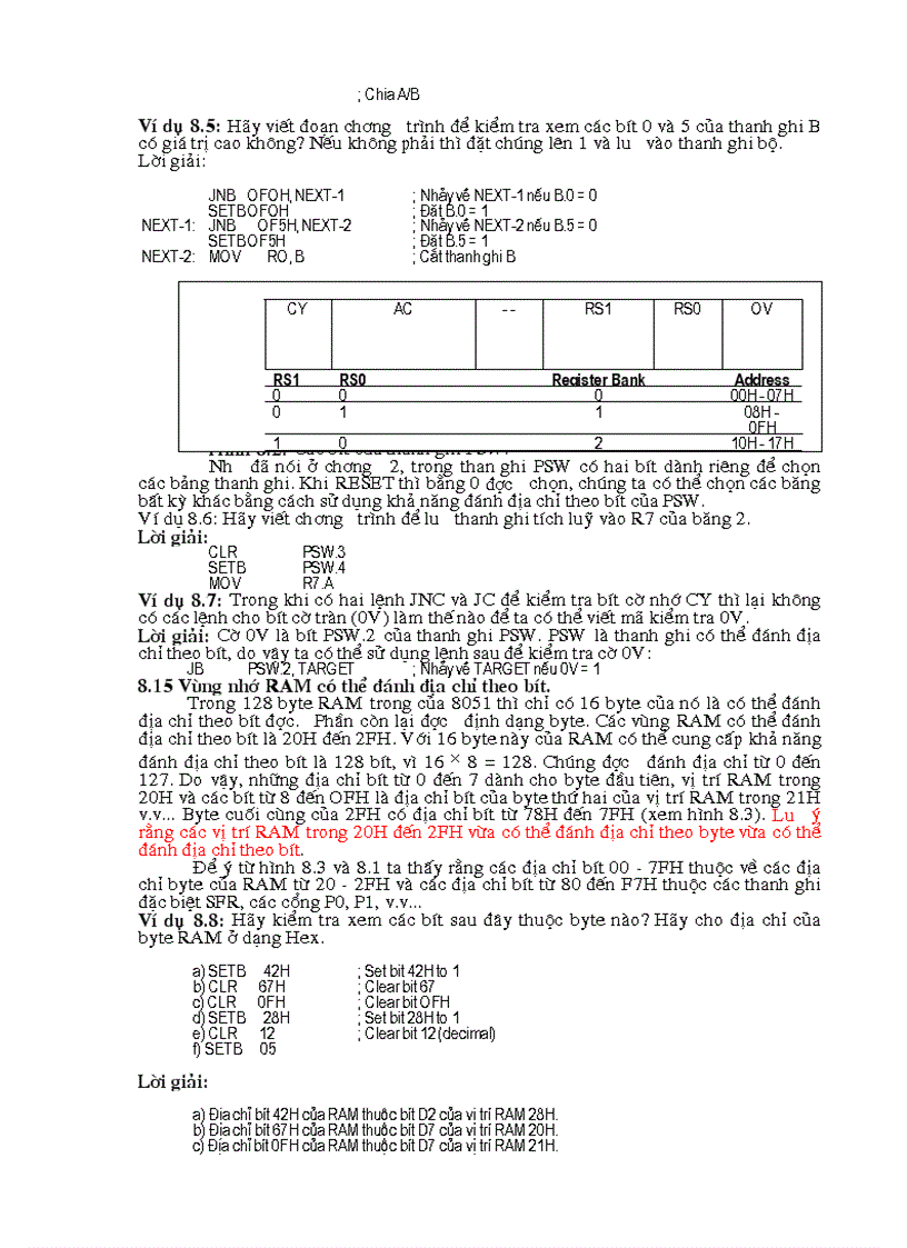 image for page Các lệnh một bít và lập trình