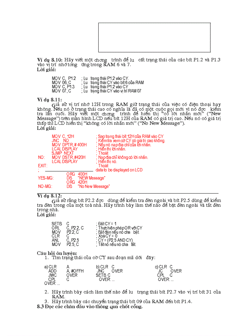 image for page Các lệnh một bít và lập trình