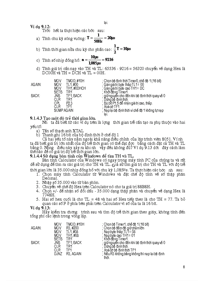image for page Lập trình cho bộ đếm bộ định thời trong 8051