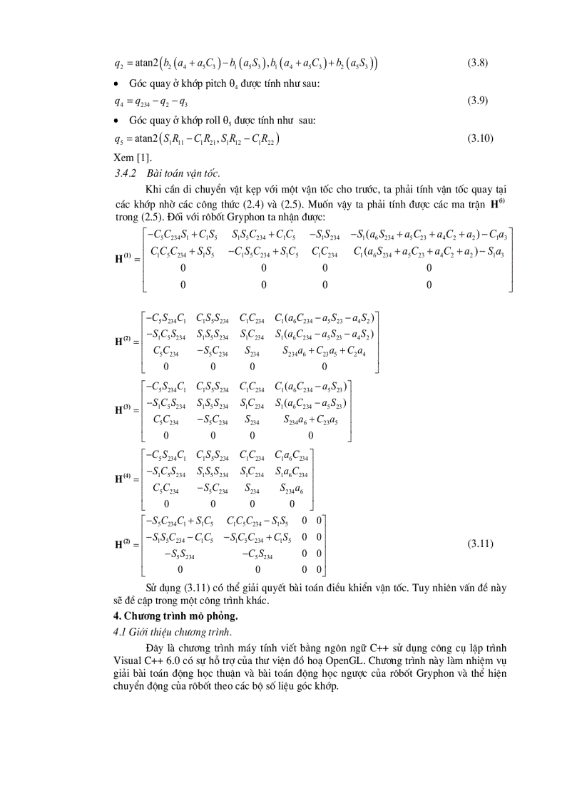 image for page Tính toán động học mô phỏng 3D Robot Gryphon Đinh Văn Phong