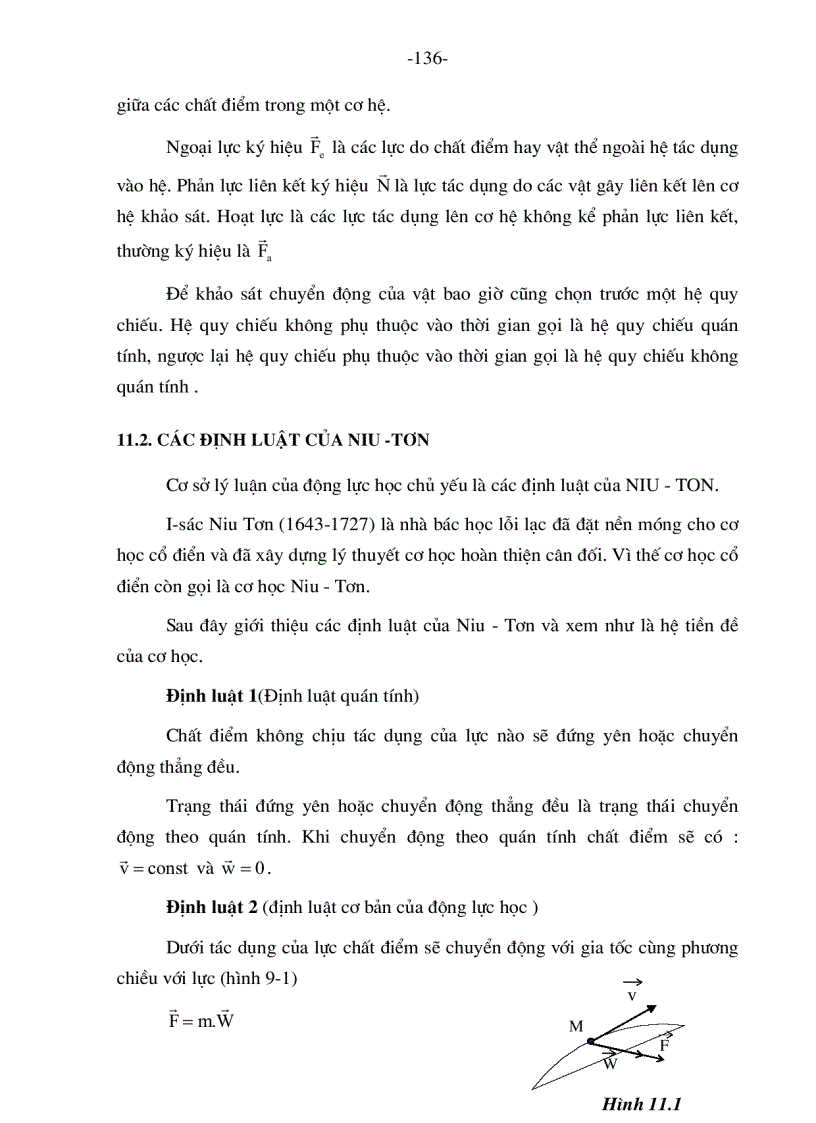 image for page Các định luật của niu tơn và phương trình vi phân chuyển động