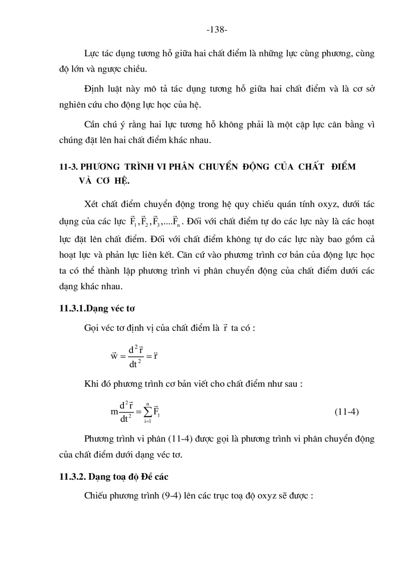 image for page Các định luật của niu tơn và phương trình vi phân chuyển động