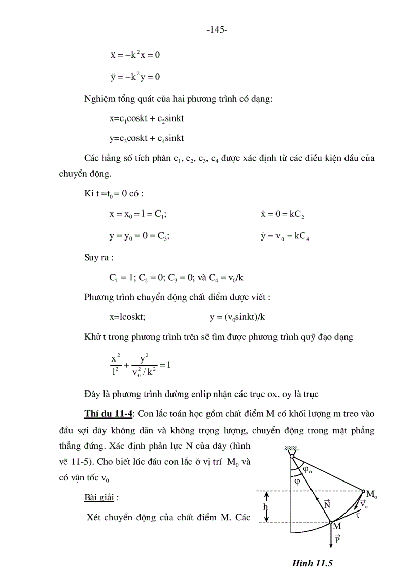 image for page Các định luật của niu tơn và phương trình vi phân chuyển động