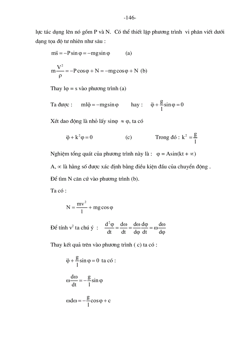 image for page Các định luật của niu tơn và phương trình vi phân chuyển động