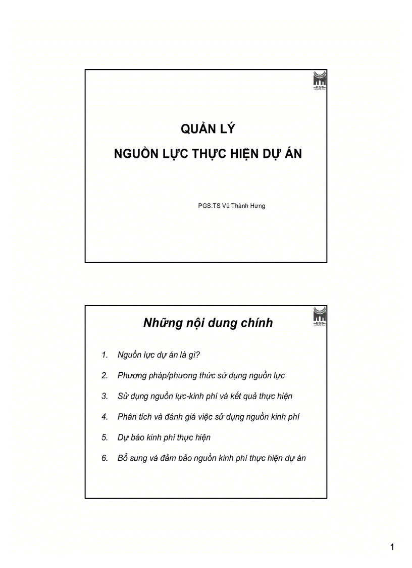 image for page Quản lý nguồn lực thực hiện dựán