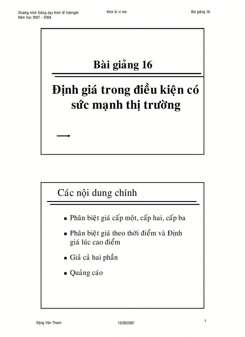 image for page Định giá trong điều kiện có sức mạnh thị trường