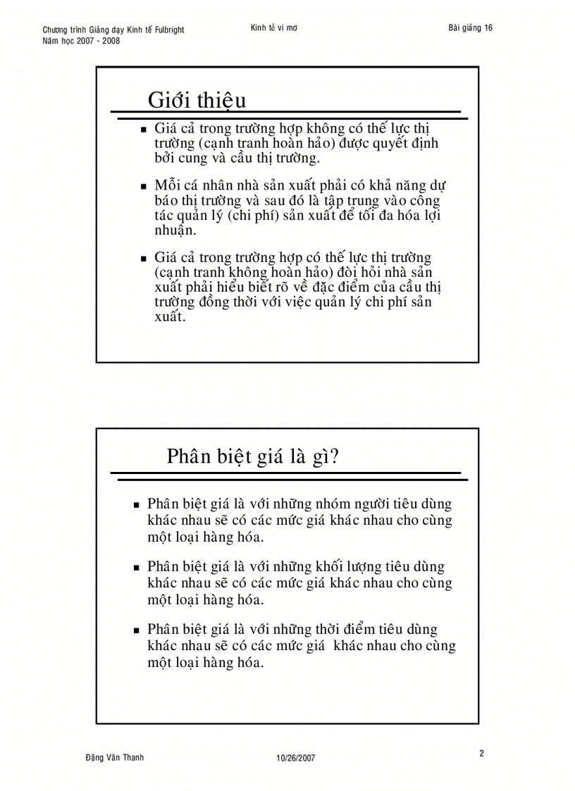 image for page Định giá trong điều kiện có sức mạnh thị trường