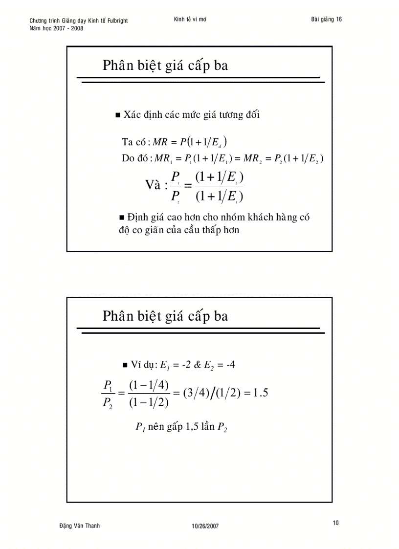 image for page Định giá trong điều kiện có sức mạnh thị trường