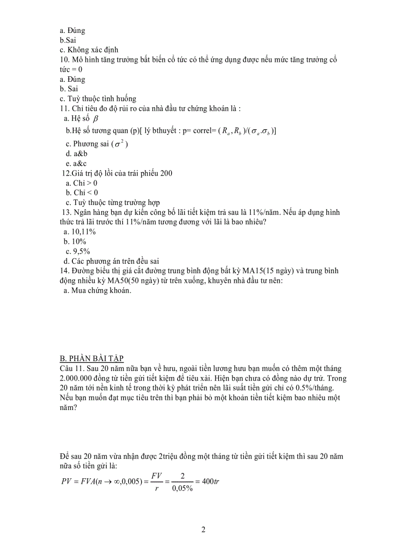 image for page Ôn lý thuyết phân tích đầu tư chứng khoán