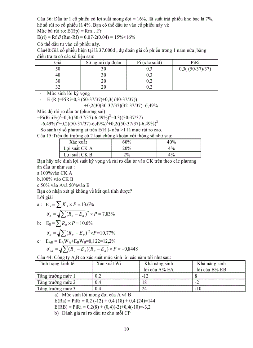 image for page Ôn lý thuyết phân tích đầu tư chứng khoán