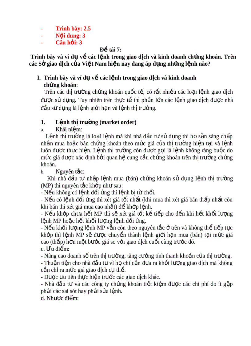 image for page Trình bày và ví dụ về các lệnh trong giao dịch và kinh doanh chứng khoán