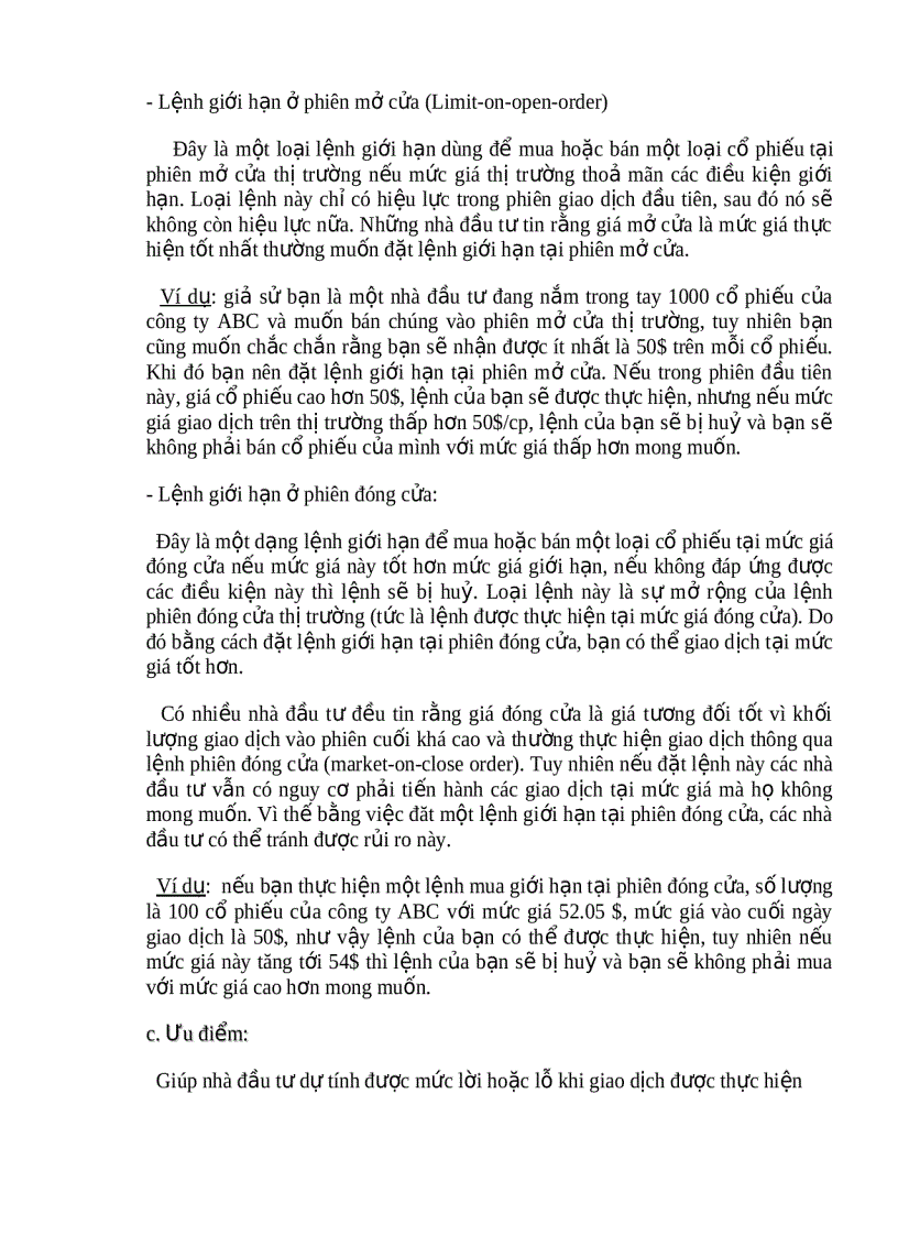 image for page Trình bày và ví dụ về các lệnh trong giao dịch và kinh doanh chứng khoán