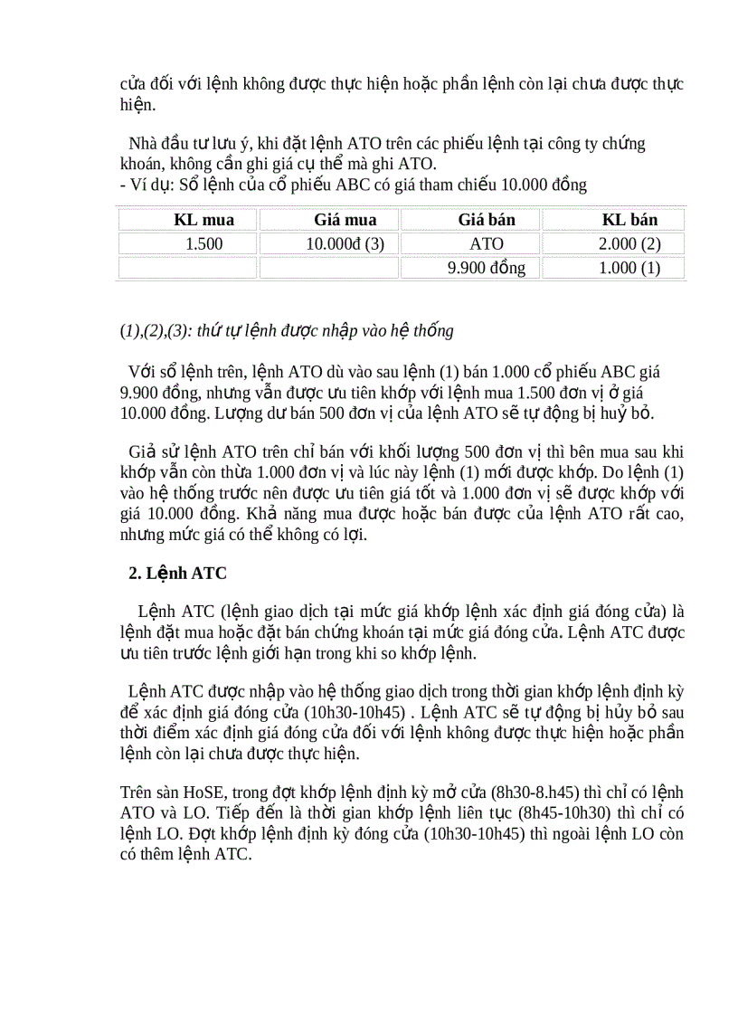 image for page Trình bày và ví dụ về các lệnh trong giao dịch và kinh doanh chứng khoán