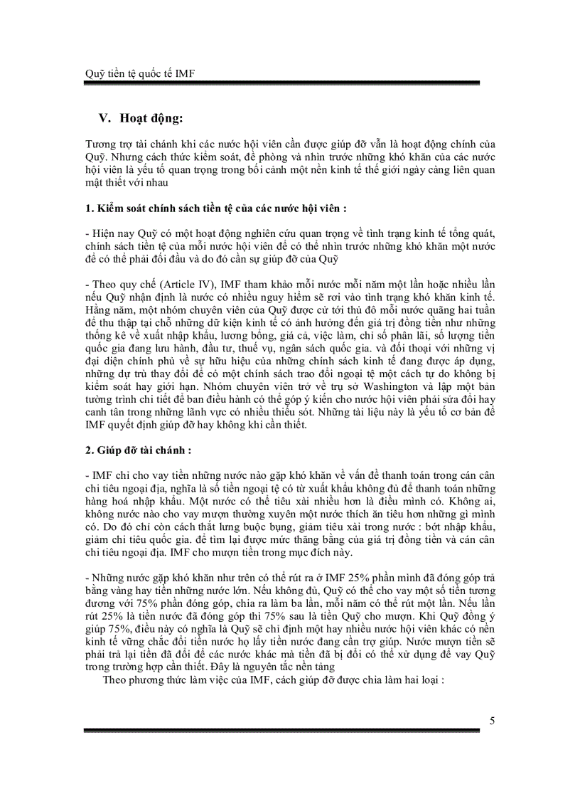 image for page Tổng quan về quỹ tiền tệ quốc tế imf