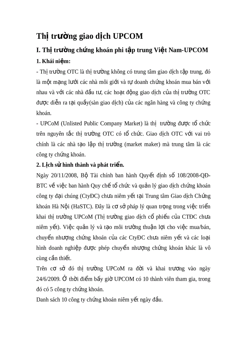 image for page Thị trường giao dịch UPCOM