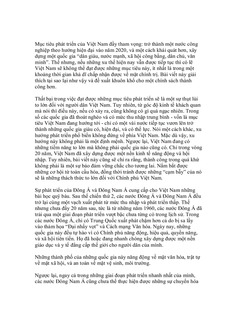image for page Lựa chọn Thành công Bài học từ Đông Á và Đông Nam Á cho tương lai của Việt Nam