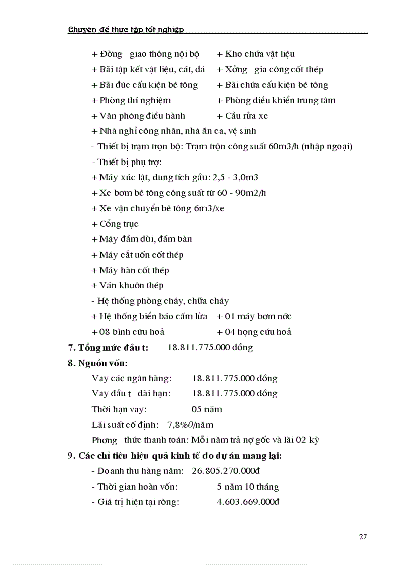 image for page Phân tích dự án đầu tư xây dựng tổ hợp sản xuất bê tông thương phẩm và bê tông đúc sẵn của Công ty vật liệu xây dựng và xây lắp thương mại Bộ thương mại