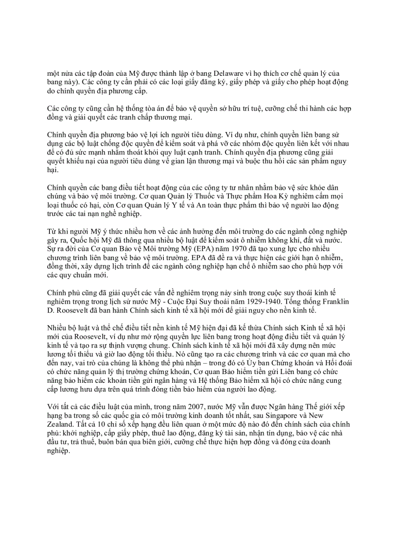 image for page Tóm tắt Nền Kinh tế Mỹ